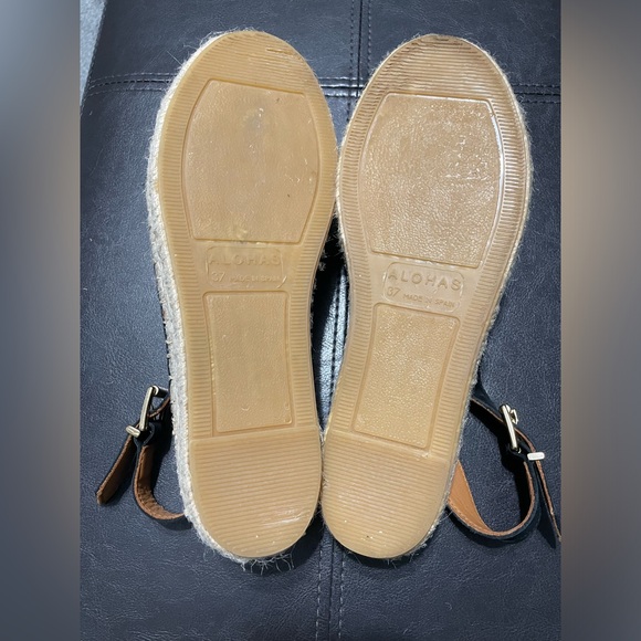 Alohas Espadrilles, Crossed Black Leather, EU size 37/US size 6.5 - Picture 13 of 16
